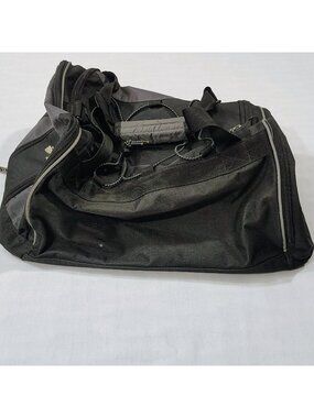 Protege Sport Black Gray Duffel Bag 20x11 Multiple Compartments Reinforced Base
